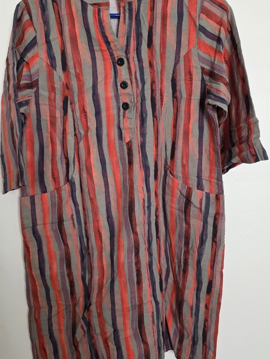 Dresses & Skirts - Striped Red and Purple Women's Casual Shirt